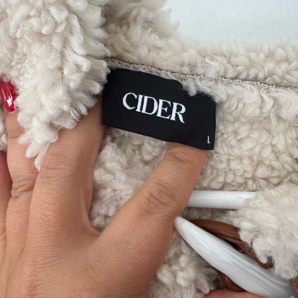 Cider Brown and White Boho Shearling Jacket - Picture 4 of 5